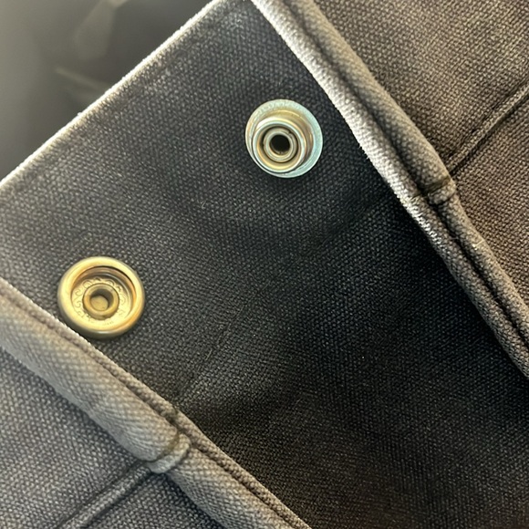 HERMES Fourre Tout MM Tote Bag Handbag Canvas Blue and Black in GUC. - Picture 16 of 16